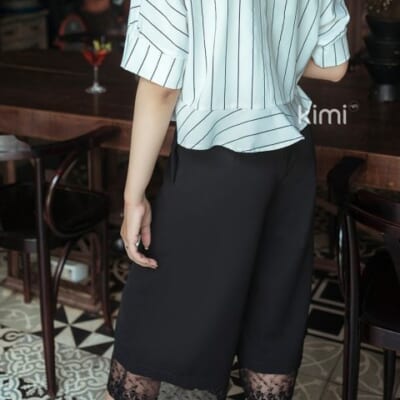 Quần Culottes Phối Chân Ren – QL180001